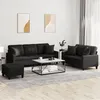 Image de vidaXL Ensemble de canapés 3 pcs avec coussins noir similicuir3201393