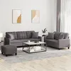 Image de vidaXL Ensemble de canapés 3 pcs avec coussins gris similicuir3201395