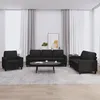 Image de vidaXL Ensemble de canapÃ©s 3 pcs avec coussins Noir Similicuir