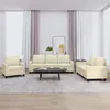 Image de vidaXL Ensemble de canapés 3 pcs avec coussins Crème Similicuir3201399