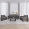 Image de vidaXL Ensemble de canapÃ©s 3 pcs avec coussins Gris Similicuir