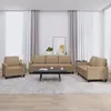 Image de Vidaxl Ensemble De CanapÃ©s 3 Pcs Avec Coussins Cappuccino Similicuir
