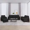 Image de vidaXL Ensemble de canapés 4 pcs avec coussins Noir Similicuir3201403