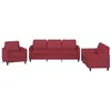 Image de vidaXL Ensemble de canapés 4 pcs et coussins Rouge bordeaux Similicuir3201406