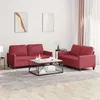 Image de vidaXL Ensemble de canapés 2 pcs et coussins Rouge bordeaux Similicuir3201411