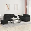 Image de vidaXL Ensemble de canapés 3 pcs avec coussins Noir Similicuir3201413