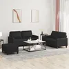 Image de vidaXL Ensemble de canapÃ©s 3 pcs avec coussins Noir Similicuir