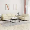 Image de vidaXL Ensemble de canapés 2 pcs avec coussins Crème Similicuir3201419