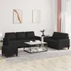 Image de vidaXL Ensemble de canapÃ©s 3 pcs avec coussins Noir Similicuir