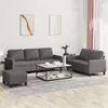 Image de vidaXL Ensemble de canapés 3 pcs avec coussins Gris Similicuir3201425