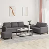 Image de vidaXL Ensemble de canapÃ©s 3 pcs avec coussins Gris Similicuir