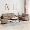 Image de vidaXL Ensemble de canapés 3 pcs avec coussins Cappuccino Similicuir3201427