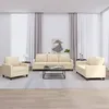 Image de vidaXL Ensemble de canapÃ©s 3 pcs avec coussins CrÃ¨me Tissu