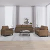 Image de vidaXL Ensemble de canapÃ©s 3 pcs avec coussins Marron Tissu