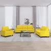 Image de vidaXL Ensemble de canapés 3 pcs avec coussins Jaune clair Tissu