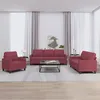 Image de vidaXL Ensemble de canapés 3 pcs avec coussins Rouge bordeaux Tissu3201434