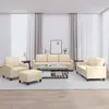 Image de vidaXL Ensemble de canapés 4 pcs avec coussins Crème Tissu3201438