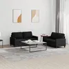 Image de vidaXL Ensemble de canapés 2 pcs avec coussins Noir Tissu3201448