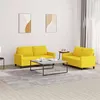Image de vidaXL Ensemble de canapés 2 pcs avec coussins Jaune clair Tissu