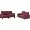 Image de vidaXL Ensemble de canapés 2 pcs avec coussins Rouge bordeaux Tissu3201450