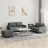 Image de vidaXL Ensemble de canapés 3 pcs avec coussins Gris foncé Tissu3201453