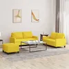 Image de vidaXL Ensemble de canapés 3 pcs avec coussins Jaune clair Tissu