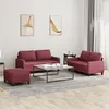 Image de vidaXL Ensemble de canapés 3 pcs avec coussins Rouge bordeaux Tissu3201458