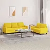 Image de vidaXL Ensemble de canapés 2 pcs avec coussins Jaune clair Tissu