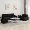 Image de vidaXL Ensemble de canapÃ©s 3 pcs avec coussins Noir Tissu