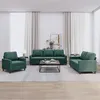 Image de vidaXL Ensemble de canapés 3 pcs avec coussins Vert foncé Velours3201478