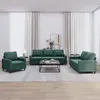Image de vidaXL Ensemble de canapÃ©s 3 pcs avec coussins Vert foncÃ© Velours