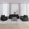 Image de vidaXL Ensemble de canapés 3 pcs avec coussins Noir Velours3201481