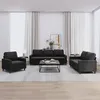 Image de vidaXL Ensemble de canapÃ©s 3 pcs avec coussins Noir Velours