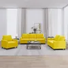 Image de vidaXL Ensemble de canapés 3 pcs avec coussins Jaune Velours