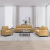Image de vidaXL Ensemble de canapés 3 pcs avec coussins Marron Velours3201483