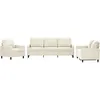 Image de vidaXL Ensemble de canapés 3 pcs avec coussins Crème Velours3201484