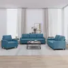 Image de vidaXL Ensemble de canapés 3 pcs avec coussins Bleu Velours