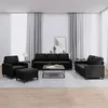 Image de vidaXL Ensemble de canapÃ©s 4 pcs avec coussins Noir Velours