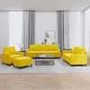 Image de vidaXL Ensemble de canapés 4 pcs avec coussins Jaune Velours3201492