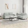 Image de vidaXL Ensemble de canapés 2 pcs avec coussins Gris clair Velours3201496