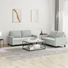 Image de vidaXL Ensemble de canapÃ©s 2 pcs avec coussins Gris clair Velours