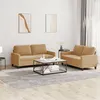 Image de vidaXL Ensemble de canapés 2 pcs avec coussins Marron Velours3201503
