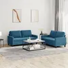 Image de vidaXL Ensemble de canapés 2 pcs avec coussins Bleu Velours