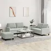 Image de vidaXL Ensemble de canapés 3 pcs avec coussins Gris clair Velours3201506