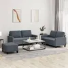 Image de vidaXL Ensemble de canapés 3 pcs avec coussins Gris foncé Velours