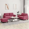 Image de Vidaxl Ensemble De CanapÃ©s 3 Pcs Avec Coussins Rouge Bordeaux Velours