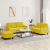 Image de vidaXL Ensemble de canapés 3 pcs avec coussins Jaune Velours3201512