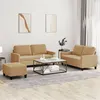 Image de vidaXL Ensemble de canapés 3 pcs avec coussins Marron Velours3201513