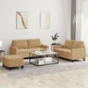 Image de vidaXL Ensemble de canapÃ©s 3 pcs avec coussins Marron Velours