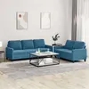 Image de vidaXL Ensemble de canapés 2 pcs avec coussins Bleu Velours